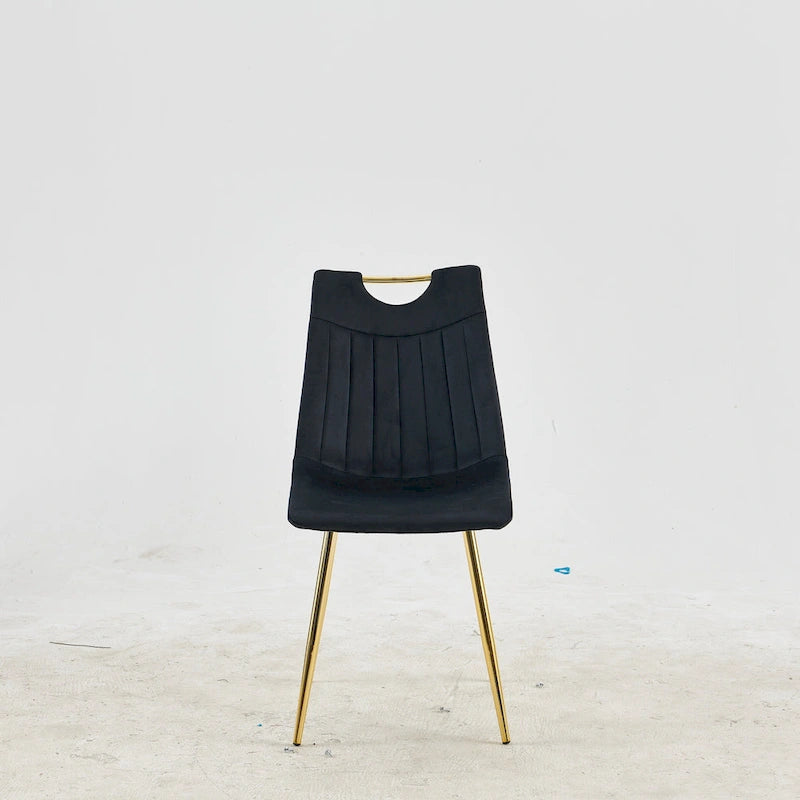 Sedie da pranzo senza braccioli Gold+Black 23.22 con eleganti gambe dorate (set da 4)