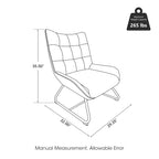Set di 2 Poltrone Accent Wingback in Similpelle con Altezza di 35,5" e Gambe in Metallo
