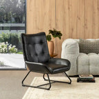 Set di 2 Poltrone Accent Wingback in Similpelle con Altezza di 35,5" e Gambe in Metallo