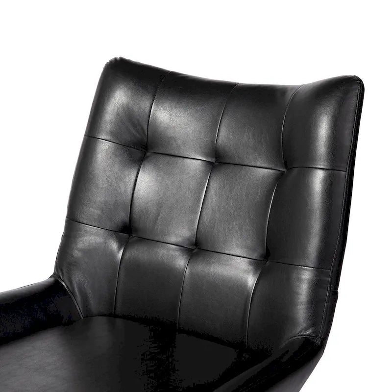 Set di 2 Poltrone Accent Wingback in Similpelle con Altezza di 35,5" e Gambe in Metallo