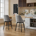 Set di 2 sgabelli da bar girevoli, sgabelli da bar altezza bancone con schienale e gambe in legno, sedie imbottite per isola cucina