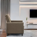 Poltrona reclinabile a spinta Seduta compatta per home theater con braccioli e poggiapiedi regolabile, perfetta per piccoli spazi