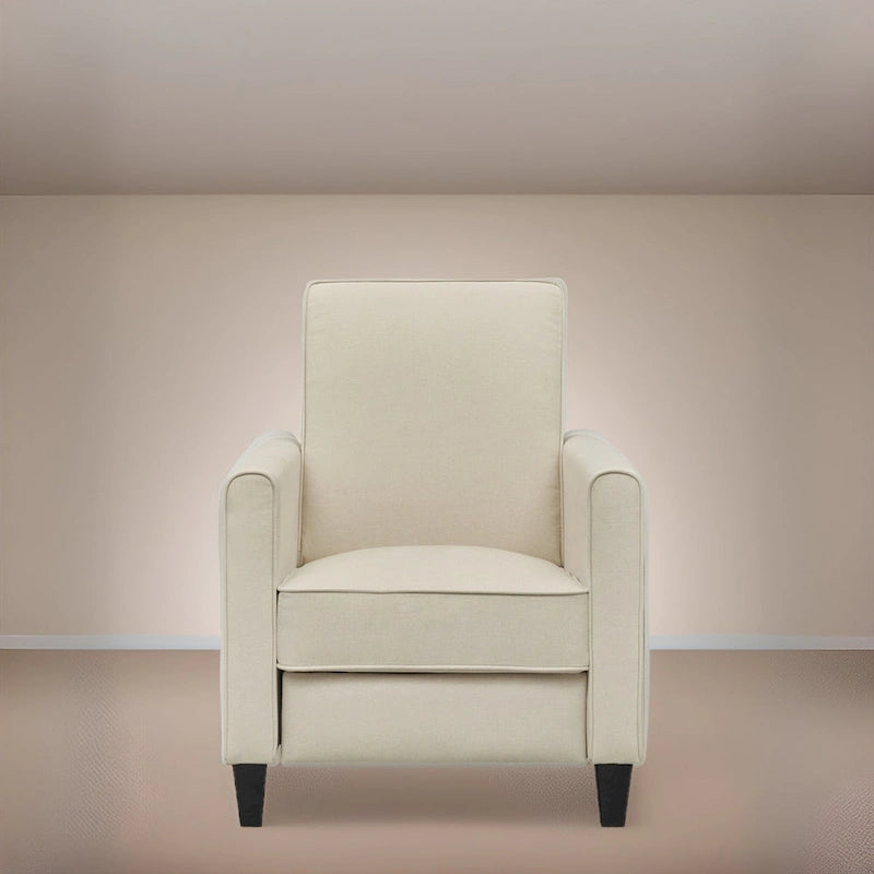 Poltrona reclinabile a spinta Seduta compatta per home theater con braccioli e poggiapiedi regolabile, perfetta per piccoli spazi