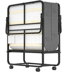 Letto Pieghevole con Materasso in Memory Foam da 13 cm, Lettino Singolo Piccolo per Ospiti con Ruote