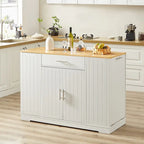 Isola da Cucina da 53 Pollici con Cassetti e Pattumiera Integrata Design Modern Farmhouse per Cucina e Sala da Pranzo.