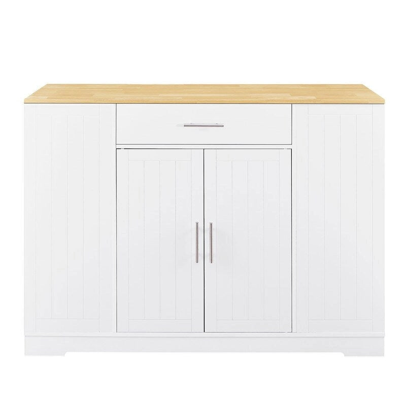 Isola da Cucina da 53 Pollici con Cassetti e Pattumiera Integrata Design Modern Farmhouse per Cucina e Sala da Pranzo.