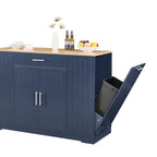 Isola da Cucina da 53 Pollici con Cassetti e Pattumiera Integrata Design Modern Farmhouse per Cucina e Sala da Pranzo.