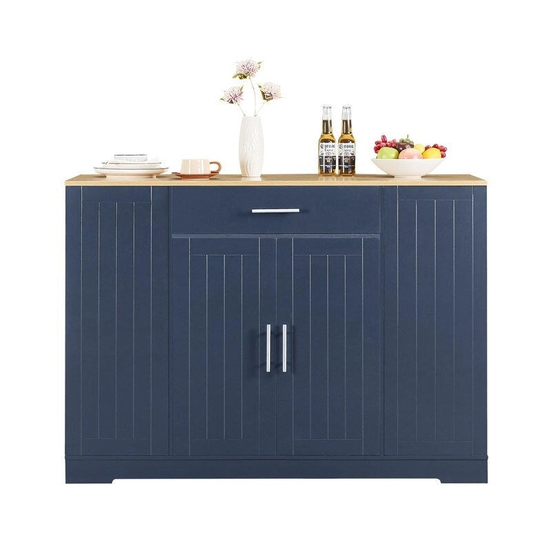 Isola da Cucina da 53 Pollici con Cassetti e Pattumiera Integrata Design Modern Farmhouse per Cucina e Sala da Pranzo.