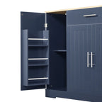 Isola da Cucina da 53 Pollici con Cassetti e Pattumiera Integrata Design Modern Farmhouse per Cucina e Sala da Pranzo.