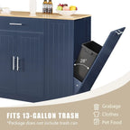 Isola da Cucina da 53 Pollici con Cassetti e Pattumiera Integrata Design Modern Farmhouse per Cucina e Sala da Pranzo.