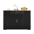 Isola da Cucina da 53 Pollici con Cassetti e Pattumiera Integrata Design Modern Farmhouse per Cucina e Sala da Pranzo.