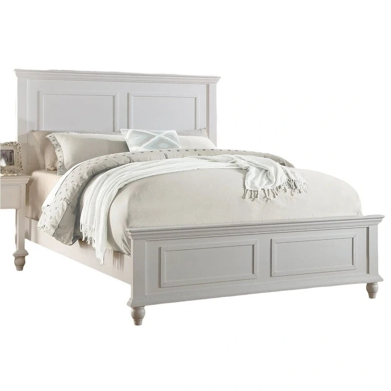 Letto matrimoniale king size in colore bianco Mobili da camera da letto Testiera con pannello alto Pediera in compensato 1 pz Telaio del letto