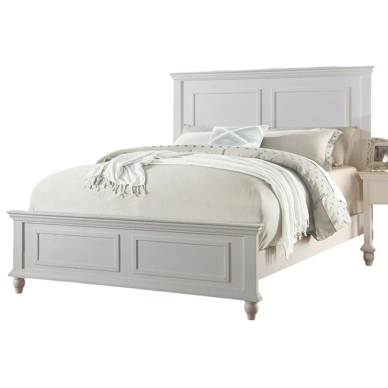 Letto matrimoniale king size in colore bianco Mobili da camera da letto Testiera con pannello alto Pediera in compensato 1 pz Telaio del letto