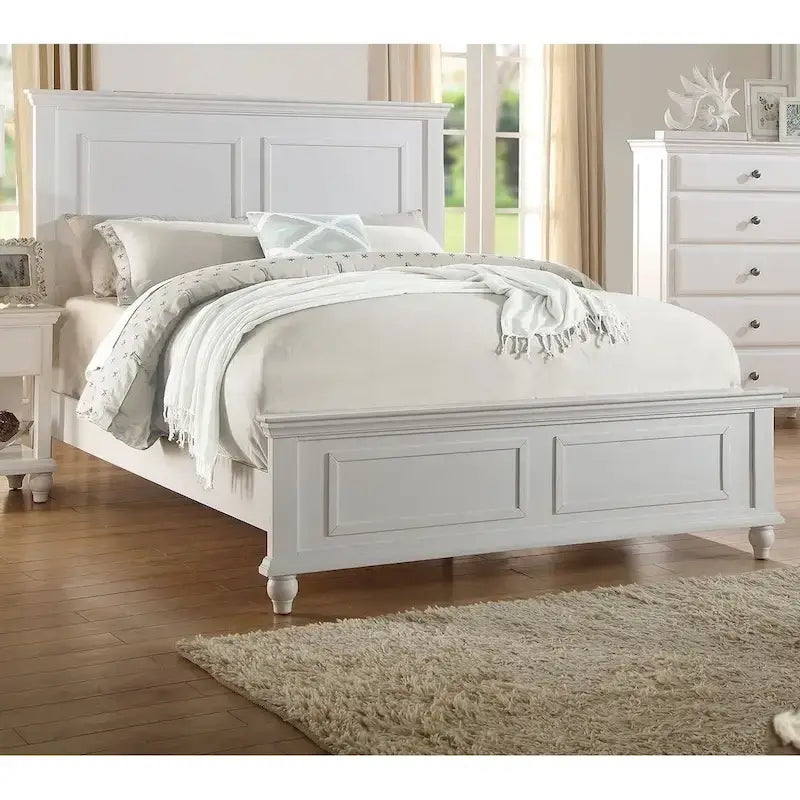 Letto matrimoniale king size in colore bianco Mobili da camera da letto Testiera con pannello alto Pediera in compensato 1 pz Telaio del letto