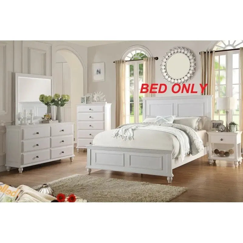 Letto matrimoniale king size in colore bianco Mobili da camera da letto Testiera con pannello alto Pediera in compensato 1 pz Telaio del letto