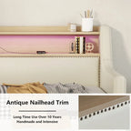 Divano letto imbottito singolo con contenitore e luci LED