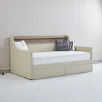 Divano letto imbottito singolo con contenitore e luci LED