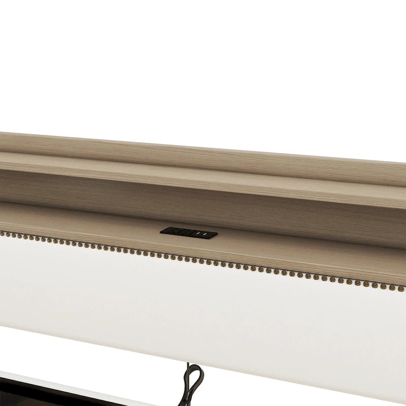 Divano letto imbottito singolo con contenitore e luci LED