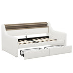 Divano letto imbottito singolo con contenitore e luci LED