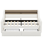 Divano letto imbottito singolo con contenitore e luci LED