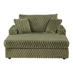 Chaise moderna imbottita con due braccioli e seduta oversize