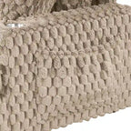 Chaise moderna imbottita con due braccioli e seduta oversize