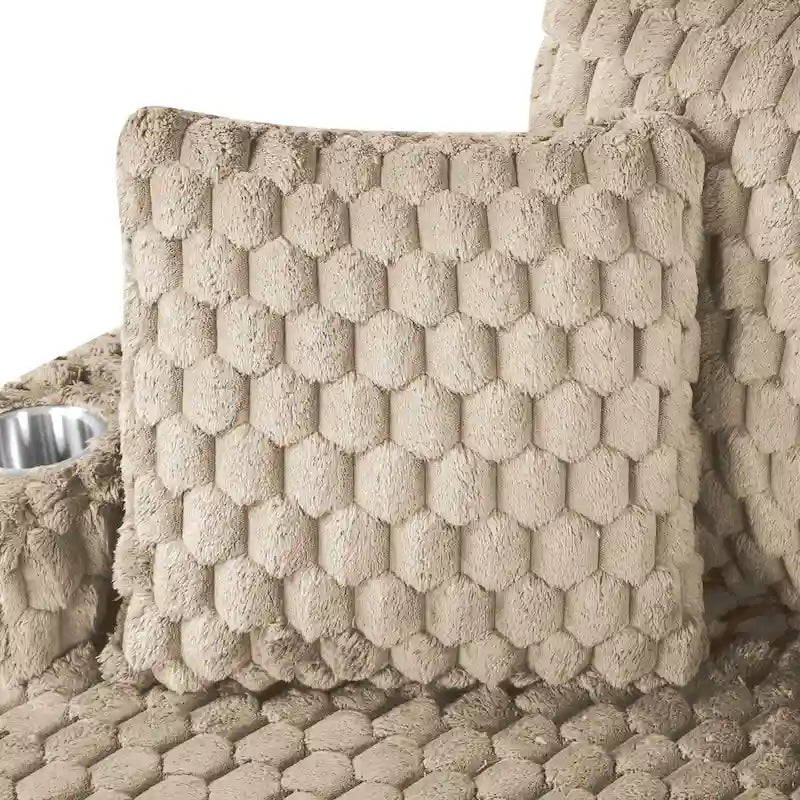 Chaise moderna imbottita con due braccioli e seduta oversize