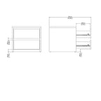 Comodino/Tavolino a 2 cassetti alto 43 cm
