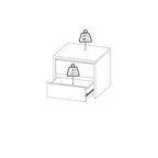 Comodino/Tavolino a 2 cassetti alto 43 cm