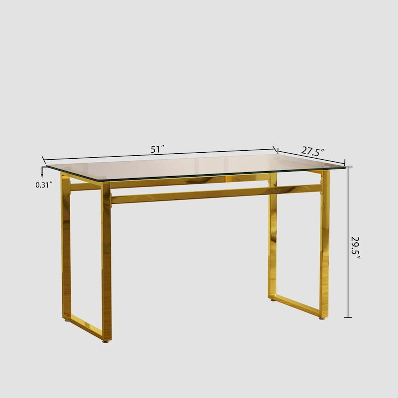 Tavolo da Pranzo Rettangolare in Vetro Minimalista
