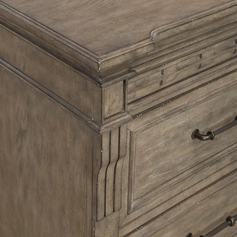  Dusty Taupe Bedside Chest with Charging Station