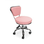 Sgabello basso regolabile da 13 a 15 pollici con schienale, rosa - N/A
