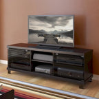 Mobile porta TV Holland con ante in vetro, per TV fino a 75 pollici