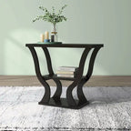Tavolo console in stile Transizionale color Espresso da 99 cm con ripiano a giorno