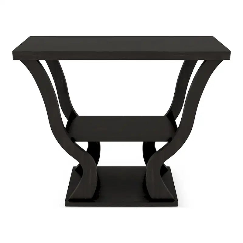 Tavolo console in stile Transizionale color Espresso da 99 cm con ripiano a giorno