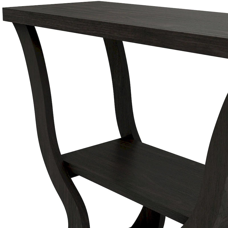 Tavolo console in stile Transizionale color Espresso da 99 cm con ripiano a giorno