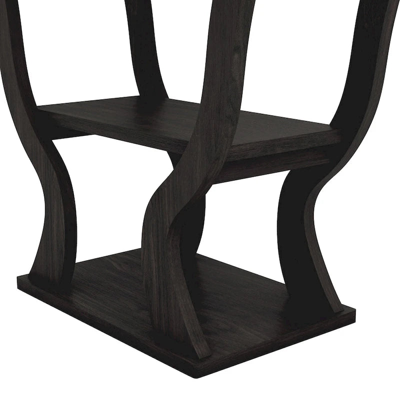 Tavolo console in stile Transizionale color Espresso da 99 cm con ripiano a giorno