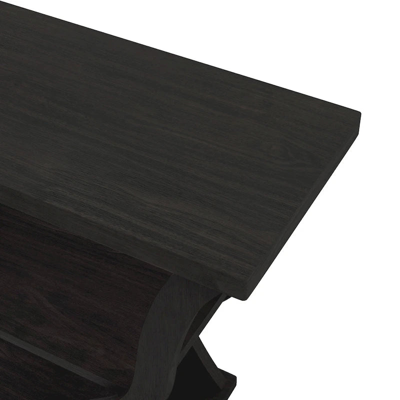 Tavolo console in stile Transizionale color Espresso da 99 cm con ripiano a giorno
