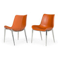  Modern Cognac Eco-Leather Dining Chair (Set of 2)