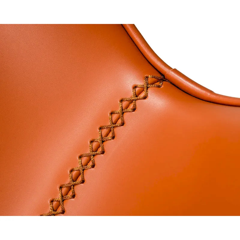 Sedia da pranzo moderna in ecopelle color cognac (set da 2)