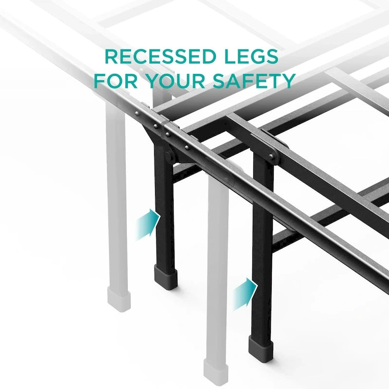 Base per materasso Super Heavy Duty, telaio letto a piattaforma in metallo da 14 pollici