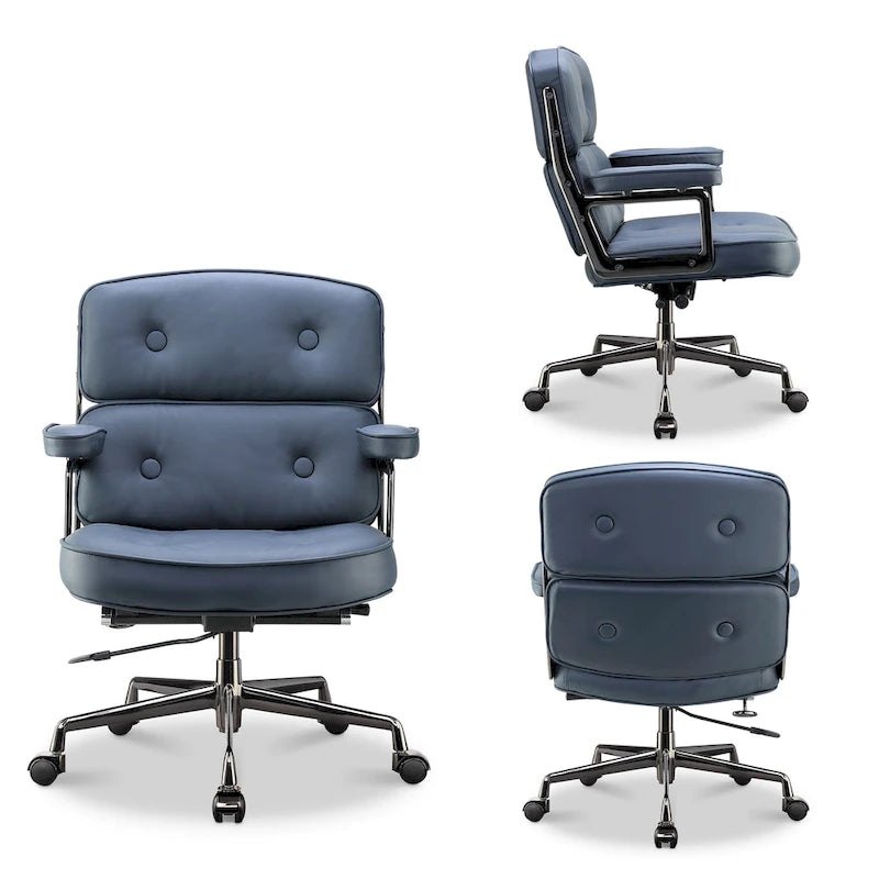 Sedia da ufficio ergonomica in pelle con altezza dello schienale regolabile Lobby Lumbar Support