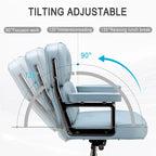 Sedia da ufficio ergonomica in pelle con altezza dello schienale regolabile Lobby Lumbar Support