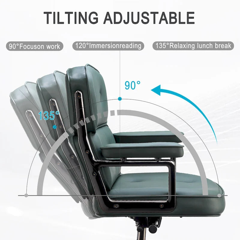 Sedia da ufficio ergonomica in pelle con altezza dello schienale regolabile Lobby Lumbar Support