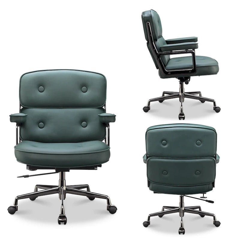 Sedia da ufficio ergonomica in pelle con altezza dello schienale regolabile Lobby Lumbar Support