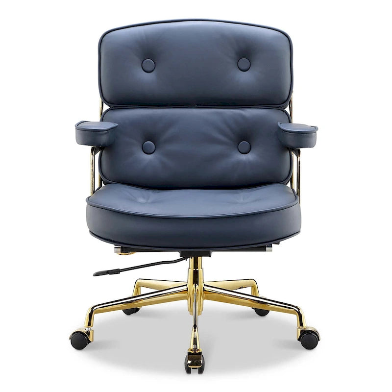 Sedia da ufficio ergonomica in pelle con altezza dello schienale regolabile Lobby Lumbar Support
