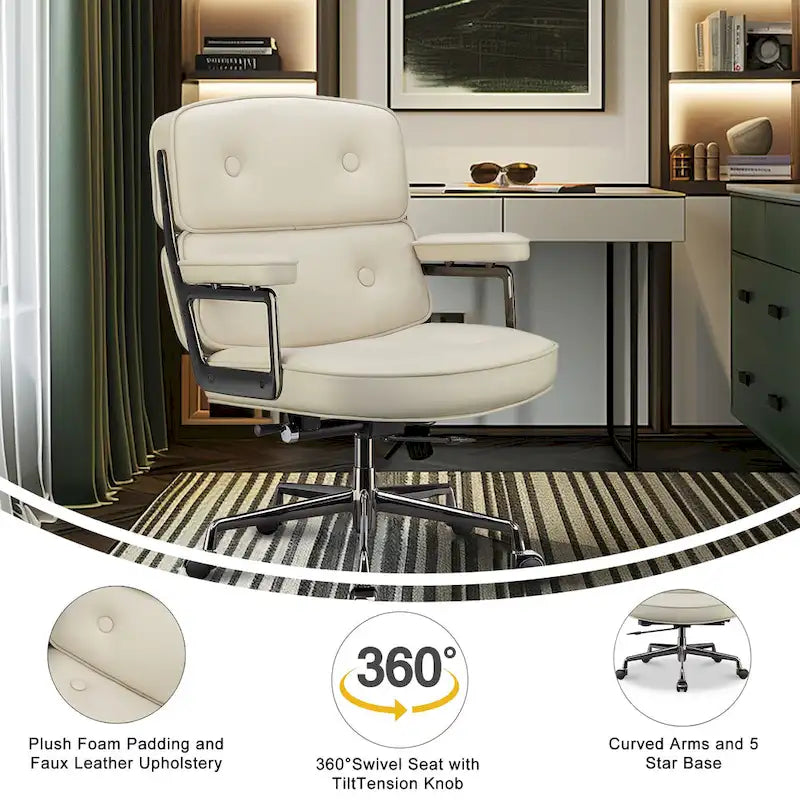 Sedia da ufficio ergonomica in pelle con altezza dello schienale regolabile Lobby Lumbar Support