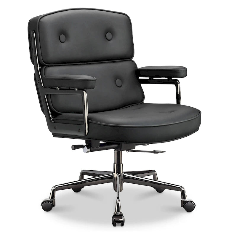 Sedia da ufficio ergonomica in pelle con altezza dello schienale regolabile Lobby Lumbar Support