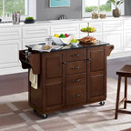 Isola da Cucina con Piano in Granito Nero - 45,7 P x 130,8 L x 89,5 A cm