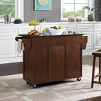 Isola da Cucina con Piano in Granito Nero - 45,7 P x 130,8 L x 89,5 A cm